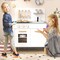 Plastic Kids Kitchen Playset with Cooking Accessories and Storage Compartments